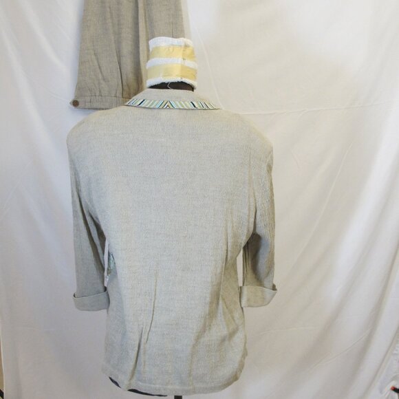 Nancy Bolen City Girl 3-piece beige and turquoise pantsuit, XL - Picture 10 of 11